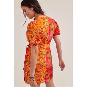 Farm rio orange wrap dress